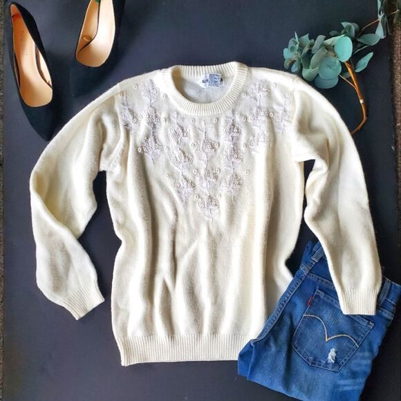 Vintage Alfred Dunner Beaded Sweater - Picture 1 of 8